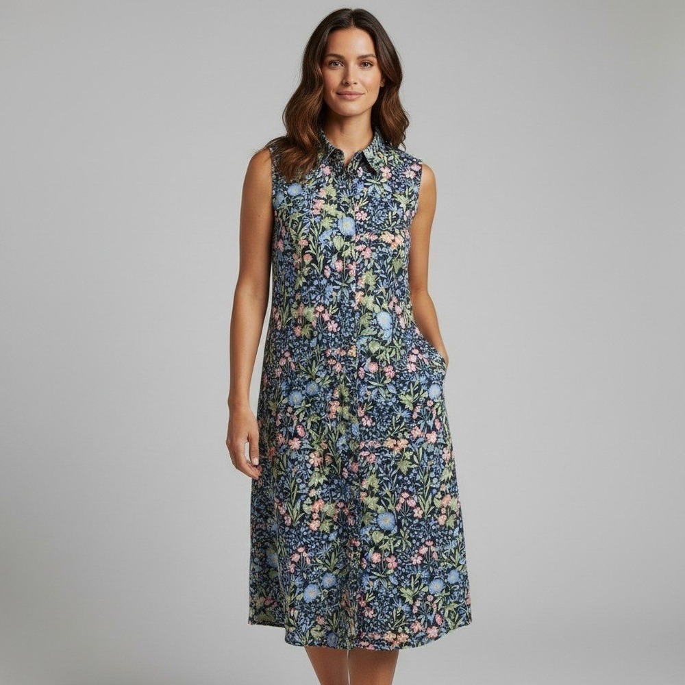J.Jill XS Floral Dress Cottagecore Whimsical fairycore Grandmacore pockets cozy